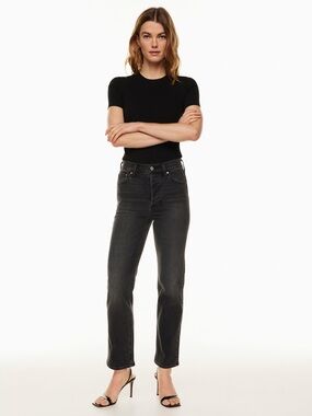 Denim Forum The Arlo High Rise Button Fly Straight